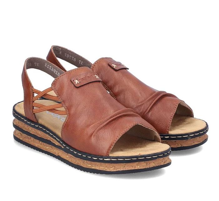 damskie na brązowe model 22087042 - Rieker