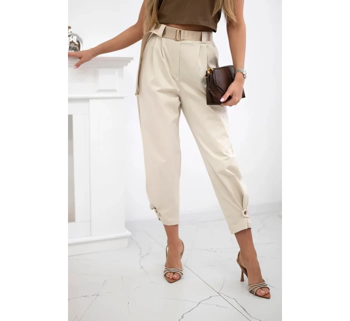 Kalhoty Summer Punto se zapínáním na nohavice béžový