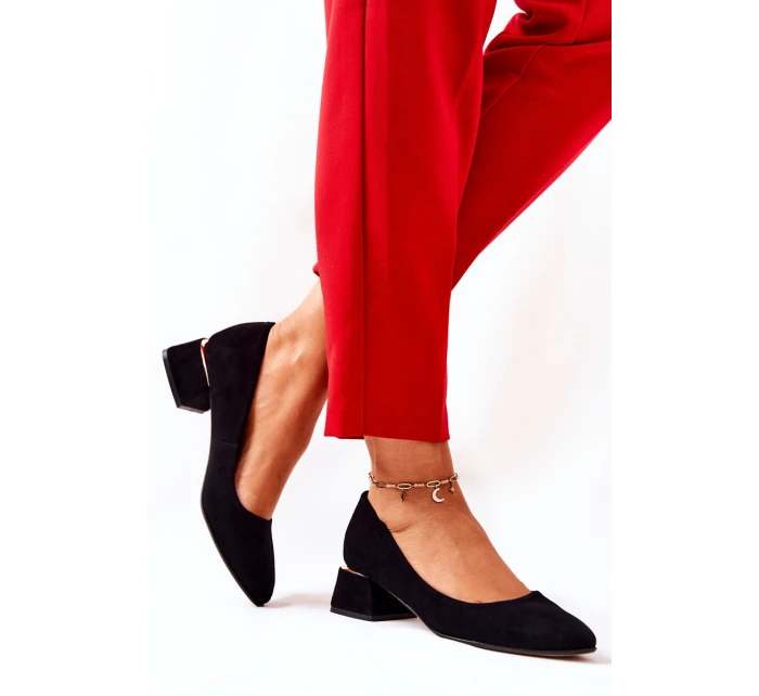 Semišové lodičky Lewski 3118 Černé