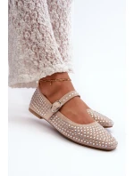Eko Zamszové Baletky Ozdobené Béžové model 21666791 - Boto Eko Zamszové Baletky Ozdobené Béžové model 21666791 - Boto