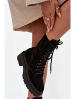 Dámské workery z přírodní semišové kůže vyhřívané model 21712908 Černé - Zazoo