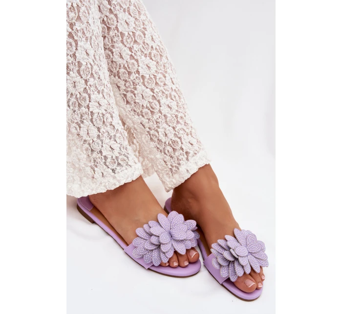 Dámské ploché s ozdobou Fialové Grelora