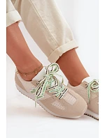 Dámské Tenisky Béžové s Ozdobným Šněrováním model 22039794 - Boto