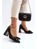 Lodičky na vysokém podpatku s mašlí, černá Ariemessa Lodičky na vysokém podpatku s mašlí, černá Ariemessa