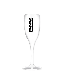 Personalizovaná nerozbitná prosecco sklenice s vlastním textem s obrysem