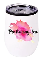 Termohrnek "bowl" - Akvarelový otisk Pro krásný den - bílý
