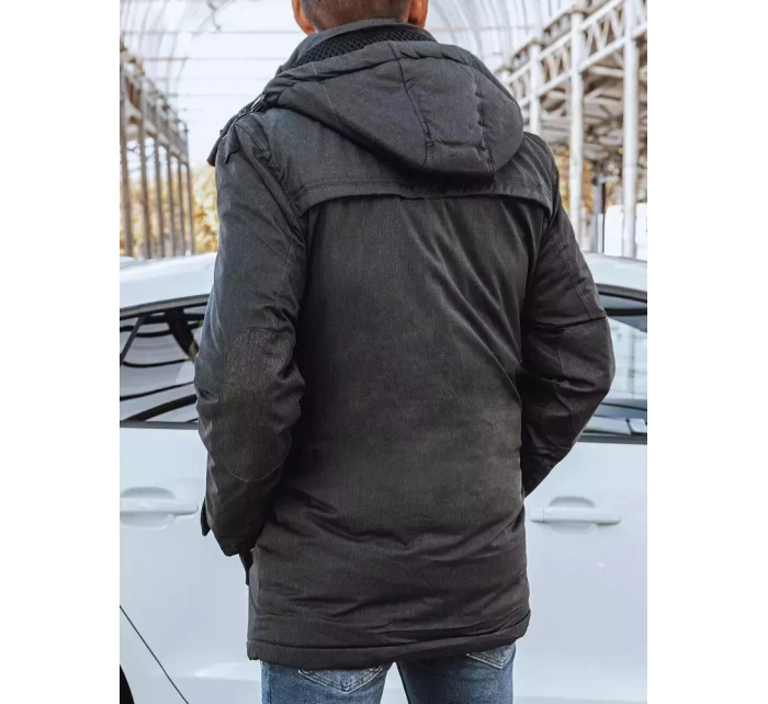FashionStreet tmavě šedá pánská zimní bunda TX4282