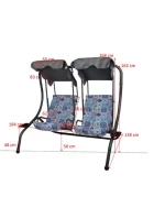 ZAHRADNÍ A BALKONOVÁ HOUPAČKA SONIC 2 OSOBY MOZAIKA