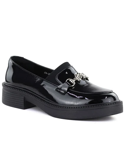 Dámské kožené mokasíny na silné podrážce černé Vinceza 39985