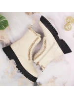 Zateplené kožené boty s řetězem Artiker W HBH40