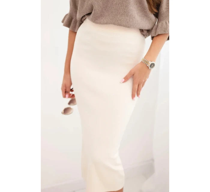Dámská viskózová tužková sukně s elastickým pasem béžová