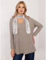 Bluzka DHJ BZ model 20609036 ciemny bezowy - FPrice Bluzka DHJ BZ model 20609036 ciemny bezowy - FPrice