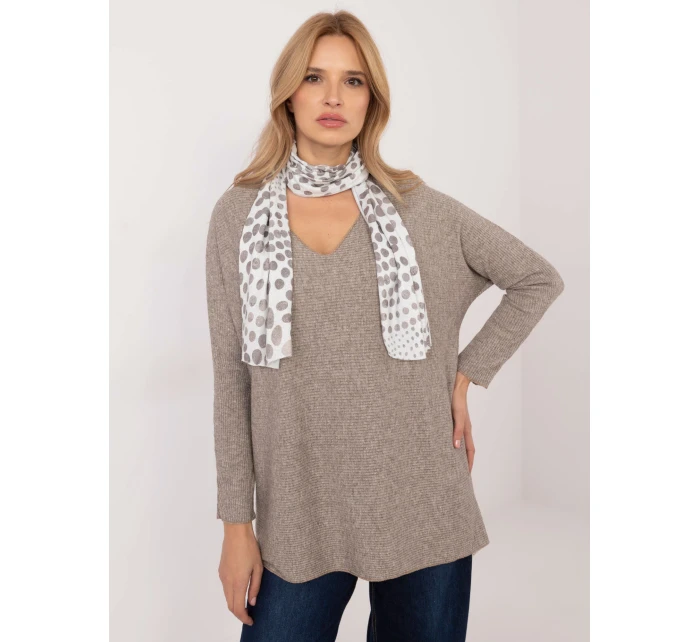 Bluzka DHJ BZ model 20609036 ciemny bezowy - FPrice Bluzka DHJ BZ model 20609036 ciemny bezowy - FPrice