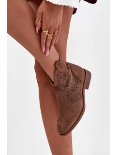 Dámské botky S.Barski – hnědé, nízký podpatek