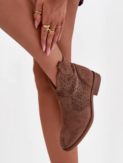 Dámské botky S.Barski – hnědé, nízký podpatek