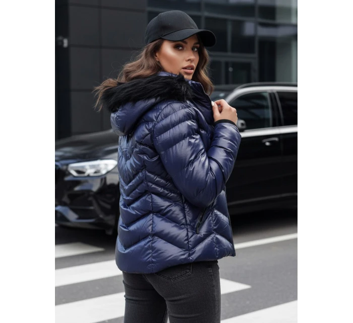 Dámská zimní bunda s kapucí CRUNKIES navy blue FashionStreet TY4491