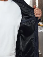 Pánská přechodná prošívaná bunda s kapucí tmavě modrá FashionStreet TX5004