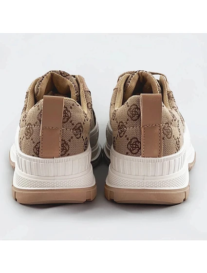 Tmavě béžové tenisky trampky s vyšší podrážkou model 17229035