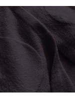 Dlouhý vlněný přehoz přes oblečení typu alpaka v lilkové barvě s kapucí (908)