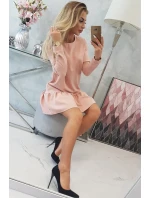 Šaty s volánem tmavě pudrově růžové Šaty s volánem tmavě pudrově růžové