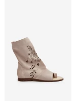 Zazoo Dámské Semišové Sandály S Na Zip Světle Béžové model 21665626 - Boto