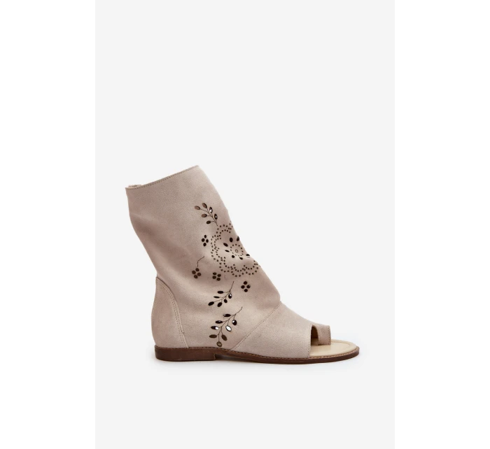 Zazoo Dámské Semišové Sandály S Na Zip Světle Béžové model 21665626 - Boto