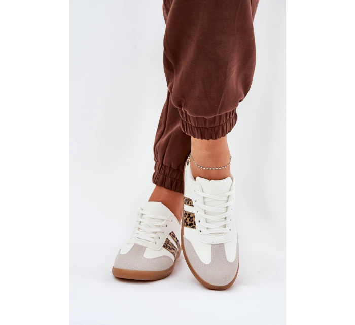 Nízké Dámské Tenisky Z Eko Kůže Leopardí Bílé Nonalorin Nízké Dámské Tenisky Z Eko Kůže Leopardí Bílé Nonalorin