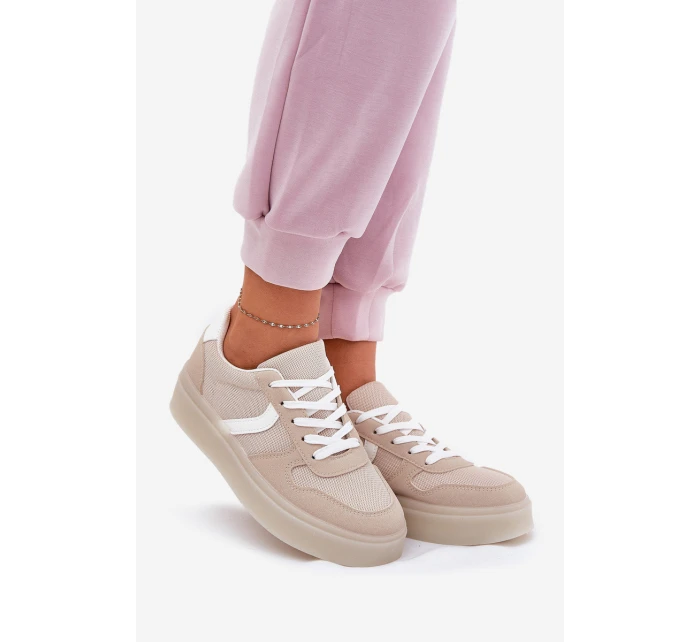Nízké Dámské Tenisky Na Platformě Béžové model 21689166 - EVENTO Nízké Dámské Tenisky Na Platformě Béžové model 21689166 - EVENTO