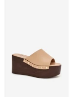 Dámské nazouváky na platformě s béžové model 21918817 - Boto Dámské nazouváky na platformě s béžové model 21918817 - Boto