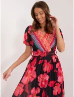 Sukienka DHJ SK  czarno czerwony model 20095159 - FPrice