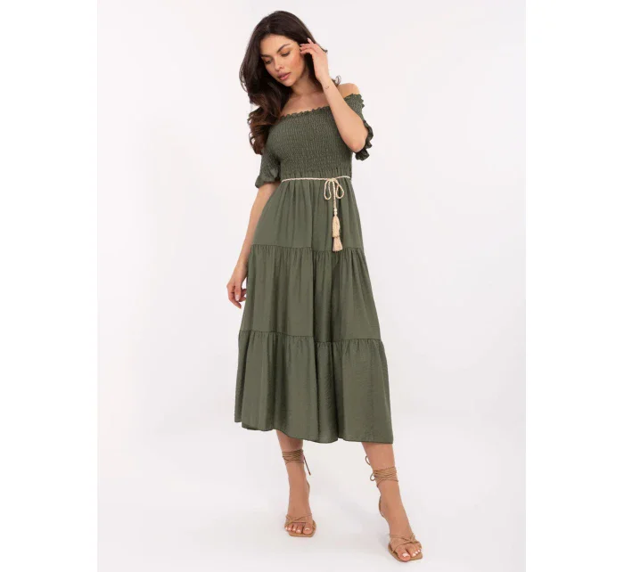 Sukienka MI SK model 21190978 khaki - FPrice Sukienka MI SK model 21190978 khaki - FPrice