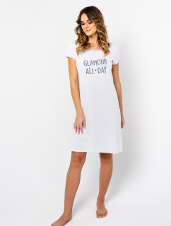 Glamour dámská košile s krátkým rukávem - světlá melanž