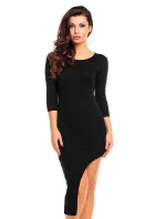 Dámské společenské asymetrické šaty černé - Černá / M - Aikha