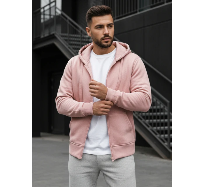 Pánská mikina s kapucí růžová Dstreet model 21962660 - FashionStreet