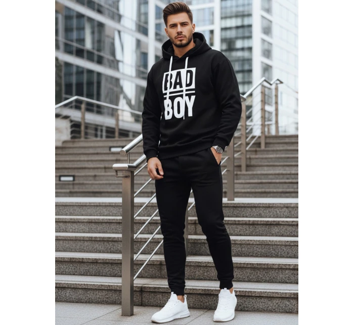 Pánská mikina s kapucí černá FashionStreet BX5925 Pánská mikina s kapucí černá FashionStreet BX5925