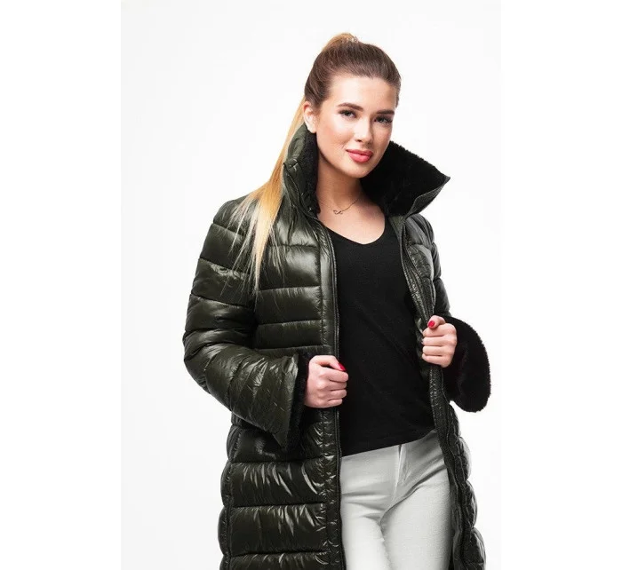 DAMSKA PIKOWANA KURTKA ZIMOWA KHAKI model 21242322 - Ann Gissy