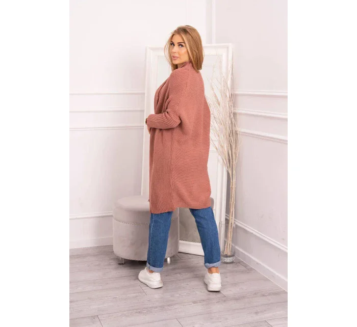 Svetr s netopýřími rukávy tmavě růžový