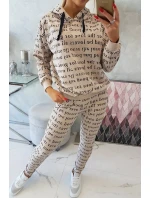 Sada s potiskem béžová