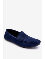 Pánské semišové mokasíny námořnická modrá Mack
