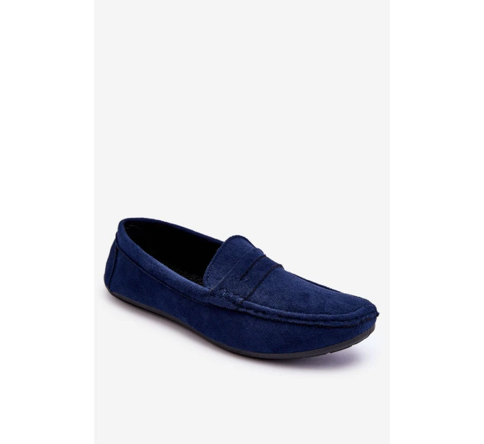 Pánské semišové mokasíny námořnická modrá Mack
