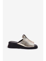 Dámské Pantofle Na Klínu Se Zipem Zlaté Irriva Dámské Pantofle Na Klínu Se Zipem Zlaté Irriva