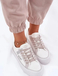Dámské trampky na platformě Lee Cooper – bílo-šedé
