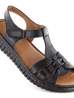 Kožené sandály na suchý zip W black model 20118106 - Artiker