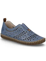 Dámská kožená prolamovaná modrá polobotka Rieker M2852-12 Dámská kožená prolamovaná modrá polobotka Rieker M2852-12