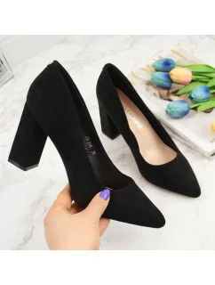 Dámské černé semišové lodičky na jehlovém podpatku W  model 21777510 - SERGIO LEONE