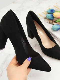 Dámské černé semišové lodičky na jehlovém podpatku W  model 21777510 - SERGIO LEONE