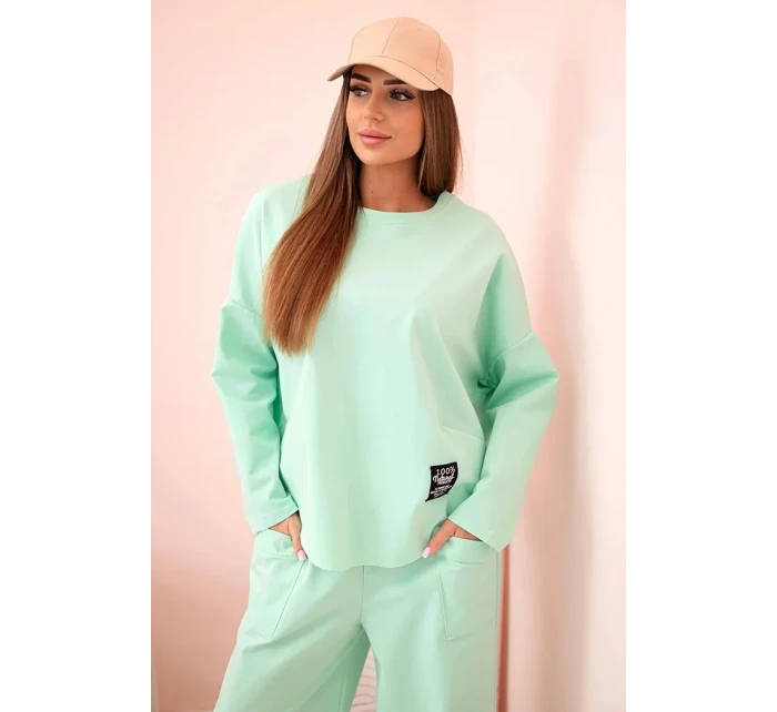 Komplet nových mikinových kalhot Punto světlá máta Komplet nových mikinových kalhot Punto světlá máta
