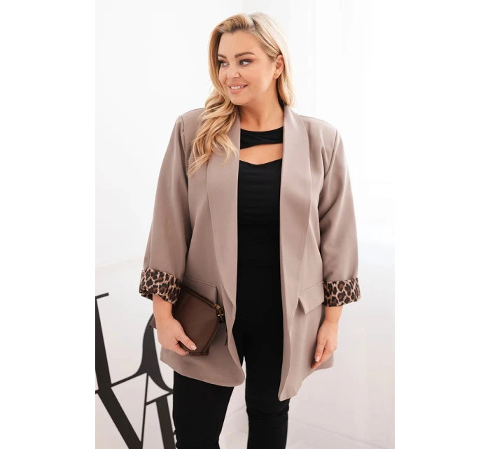 Dámská bunda Plus Size s podšívkou v model 21750332 vzoru fango - K-Fashion Dámská bunda Plus Size s podšívkou v model 21750332 vzoru fango - K-Fashion