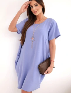 Šaty s kapsami a přívěskem fialová