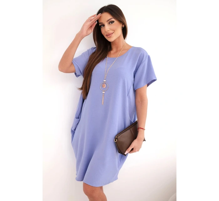 Šaty s kapsami a přívěskem fialová